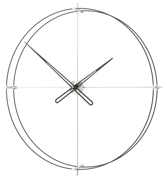 Mclocks Designové nástěnné hodiny TM910 Timeless silver mat-black 90cm