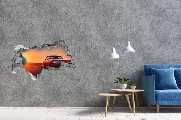 Foto fotografie díra na zeď Červené auto nd-b-109817494