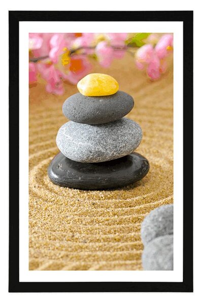 Plakát s paspartou pyramida Zen kamenů