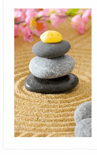 Plakát s paspartou pyramida Zen kamenů