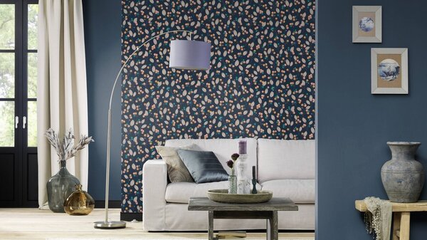 RASCH | Vliesová tapeta na zeď Country Charme 452082 | 0,53 x 10,05 m | modrá