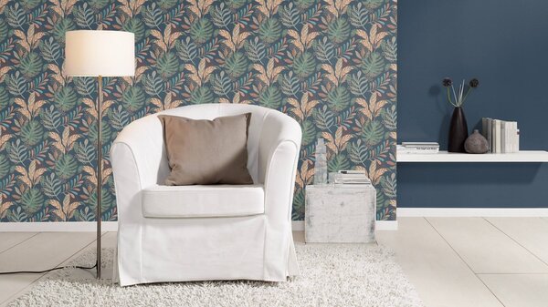 RASCH | Vliesová tapeta na zeď Country Charme 452082 | 0,53 x 10,05 m | modrá