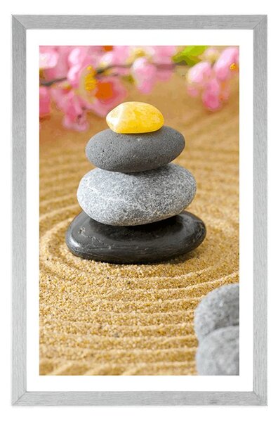 Plakát s paspartou pyramida Zen kamenů