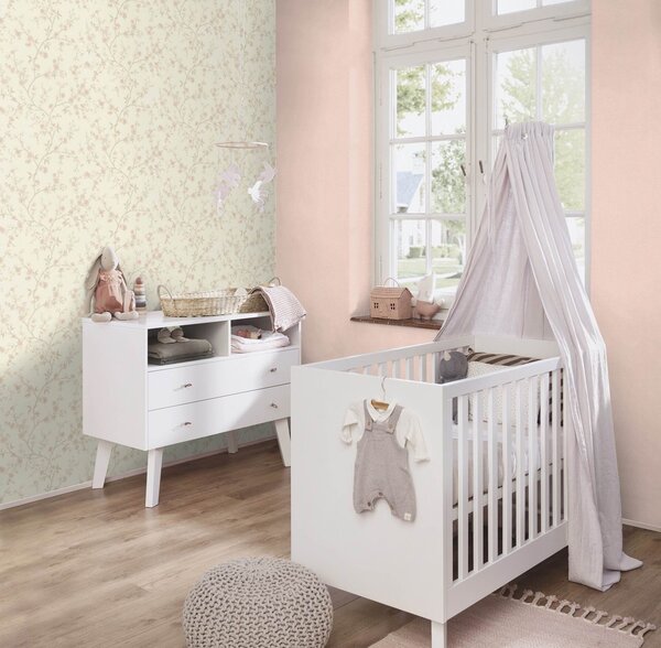 RASCH | Vliesová tapeta na zeď Country Charme 452006 | 0,53 x 10,05 m | růžová