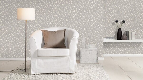 RASCH | Vliesová tapeta na zeď Country Charme 463828 | 0,53 x 10,05 m | šedá, bílá