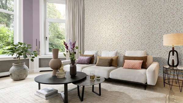 RASCH | Vliesová tapeta na zeď Country Charme 448535 | 0,53 x 10,05 m | fialová