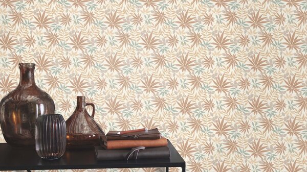 RASCH | Vliesová tapeta na zeď Country Charme 580228 | 0,53 x 10,05 m | bílá, hnědá