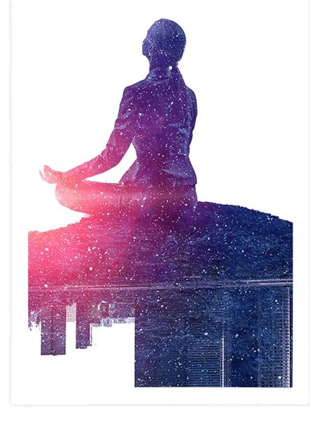 Plakát meditace ženy