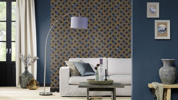 RASCH | Vliesová tapeta na zeď Country Charme 449860 | 0,53 x 10,05 m | modrá