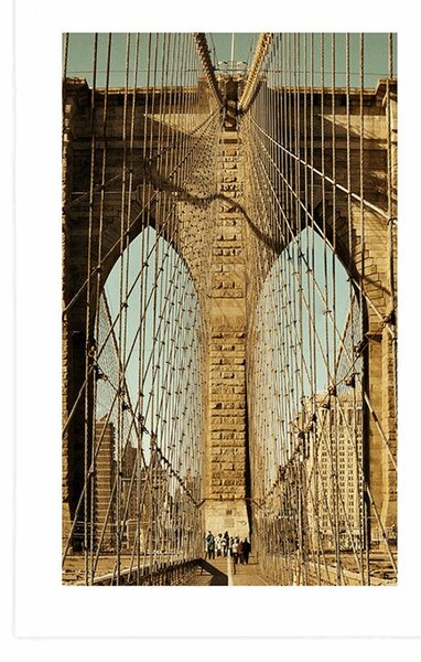 Plakát s paspartou most Manhattan v New Yorku