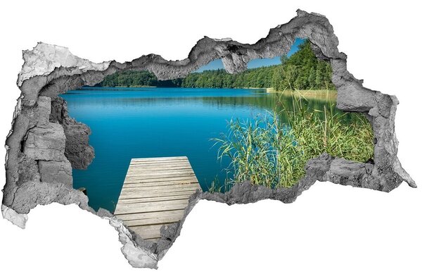 Díra 3D ve zdi na stěnu Molo nad jezerem nd-b-119795529
