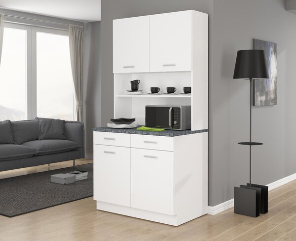 KREDENC, barvy grafitu, bílá, 100/200/60 cm MID.YOU - Kredence a vitríny, Online Only