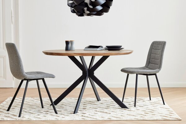 JÍDELNÍ STŮL, černá, barvy dubu, 120/120/76 cm MID.YOU - Jídelní stoly, Online Only