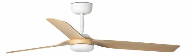 PUNT M, bílá/světlé dřevo, stropní ventilátor s DC motorem - FARO