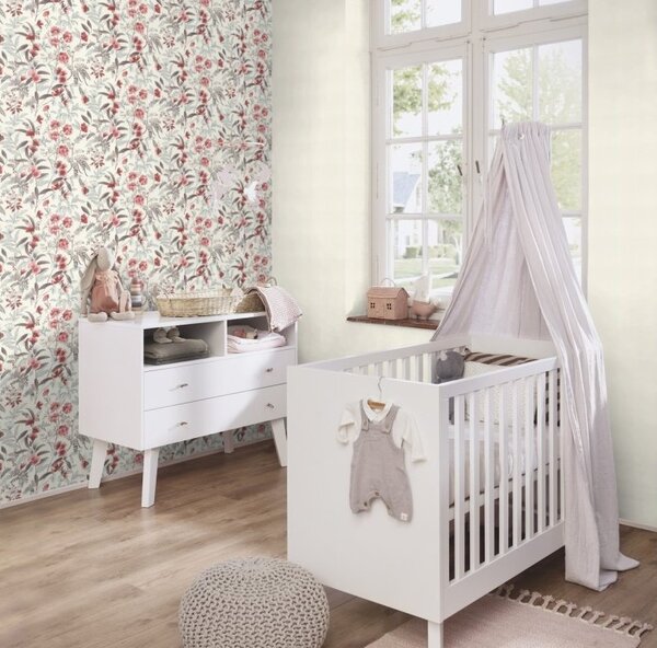 RASCH | Vliesová tapeta na zeď Country Charme 690705V | 0,53 x 10,05 m | bílá