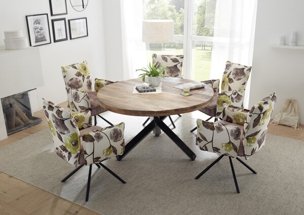 JÍDELNÍ STŮL, mangové dřevo, přírodní barvy, 130/130/77 cm P & B - Jídelní stoly, Online Only