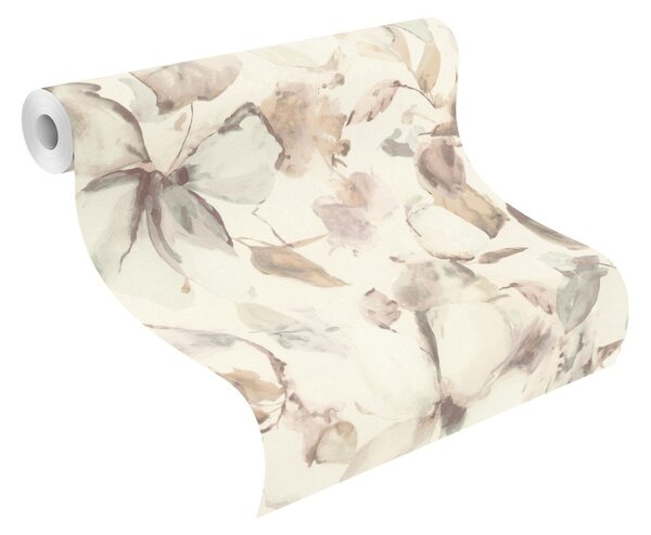 RASCH | Vliesová tapeta na zeď Florentine 481235 | 0,53 x 10,05 m | bílá, růžová, hnědá