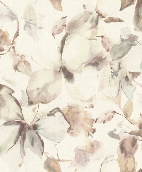 RASCH | Vliesová tapeta na zeď Florentine 481235 | 0,53 x 10,05 m | bílá, růžová, hnědá