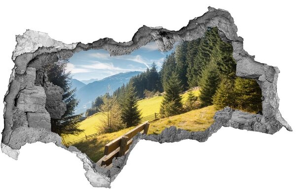 Díra 3D ve zdi nálepka Podzim v horách nd-b-122174743