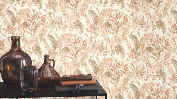 RASCH | Vliesová tapeta na zeď Florentine 481921 | 0,53 x 10,05 m | bílá, hnědá, béžová