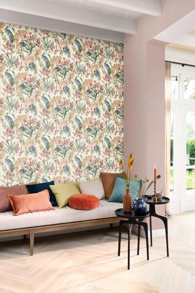 RASCH | Vliesová tapeta na zeď Florentine 484649 | 0,53 x 10,05 m | růžová