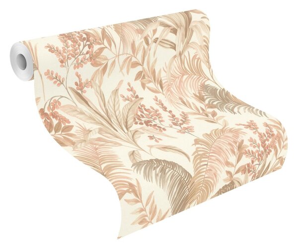 RASCH | Vliesová tapeta na zeď Florentine 481921 | 0,53 x 10,05 m | bílá, hnědá, béžová