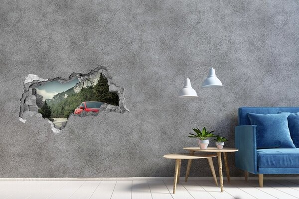 Foto fotografie díra na zeď Auto v horách nd-b-123522493
