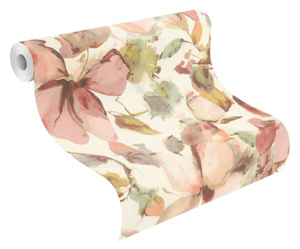 RASCH | Vliesová tapeta na zeď Florentine 481259 | 0,53 x 10,05 m | bílá, růžová