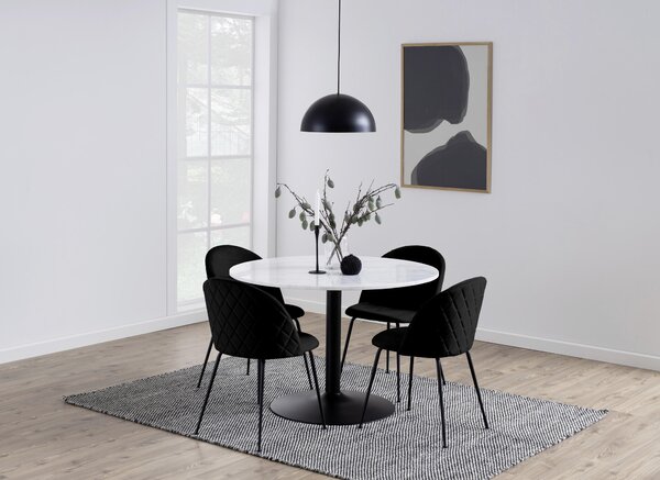 JÍDELNÍ STŮL, černá, bílá, 110/110/75 cm P & B - Jídelní stoly, Online Only