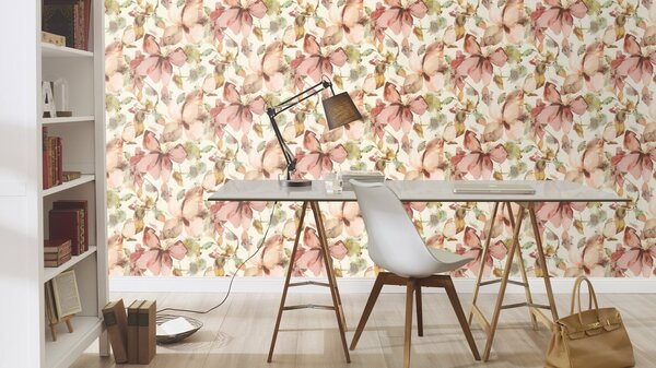 RASCH | Vliesová tapeta na zeď Florentine 481259 | 0,53 x 10,05 m | bílá, růžová