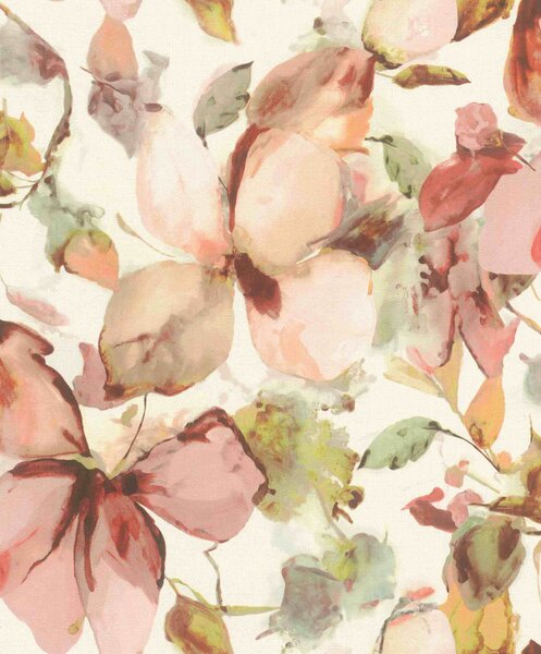 RASCH | Vliesová tapeta na zeď Florentine 481259 | 0,53 x 10,05 m | bílá, růžová