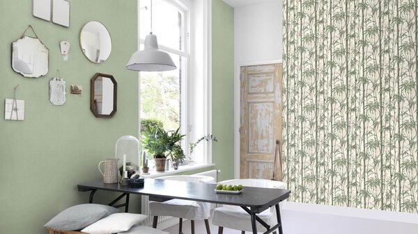 RASCH | Vliesová tapeta na zeď Florentine 484588 | 0,53 x 10,05 m | zelená