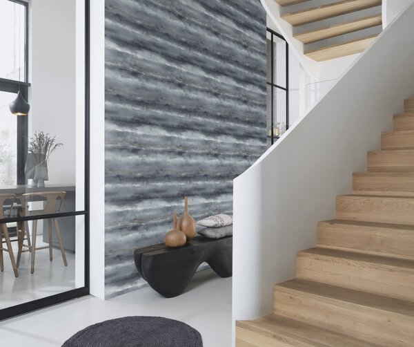 RASCH | Vliesová tapeta na zeď Florentine 481662 | 0,53 x 10,05 m | černá, šedá, zlatá
