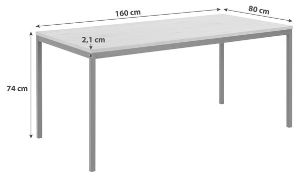 JÍDELNÍ STŮL, černá, barvy dubu, 160/80/74 cm P & B - Online Only jídelní stoly, Online Only