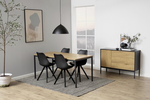 JÍDELNÍ STŮL, černá, barvy dubu, 160/80/74 cm P & B - Online Only jídelní stoly, Online Only