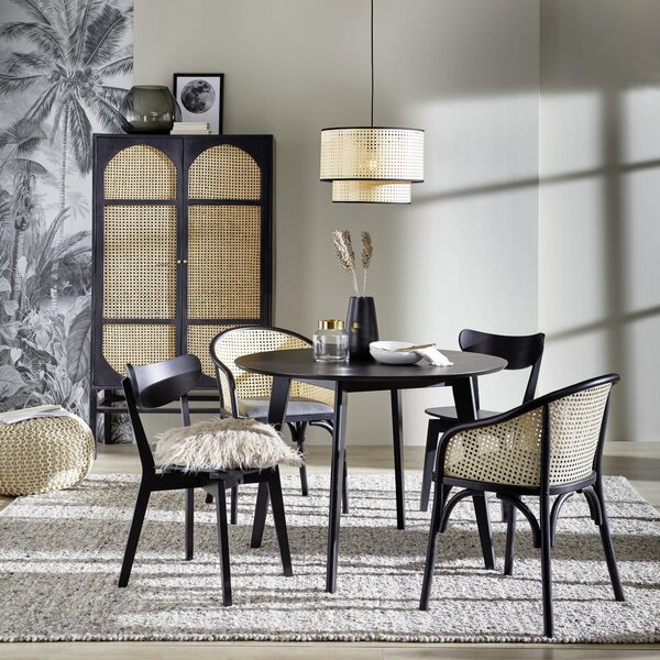 JÍDELNÍ STŮL, dub, kaučukové dřevo, černá, 105/105/76 cm MID.YOU, Online Only
