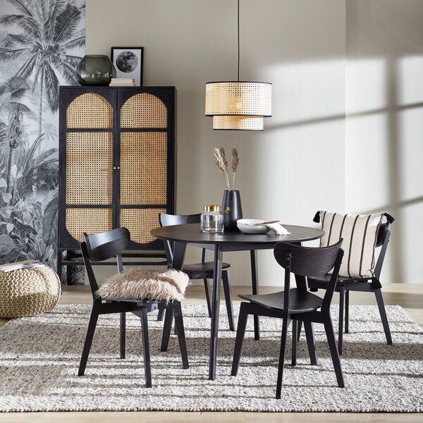 JÍDELNÍ STŮL, dub, kaučukové dřevo, černá, 105/105/76 cm MID.YOU, Online Only
