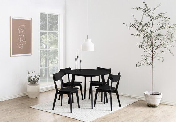 JÍDELNÍ STŮL, dub, kaučukové dřevo, černá, 105/105/76 cm MID.YOU, Online Only