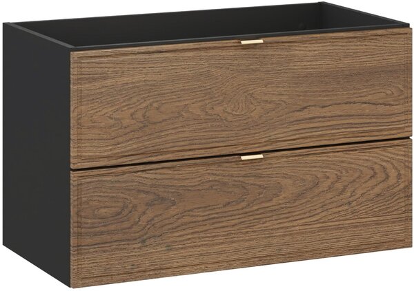 Comad Talia Casella skříňka 80x45.6x50 cm pod umyvadlo závěsná černá-dub TALIA CASELLA 82-80-46-2S