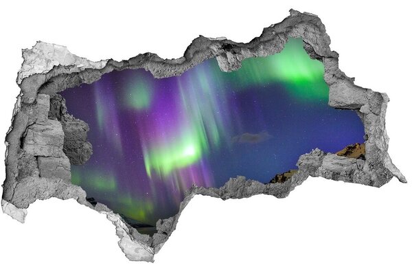 Díra 3D ve zdi nálepka Polární záře nd-b-130538510