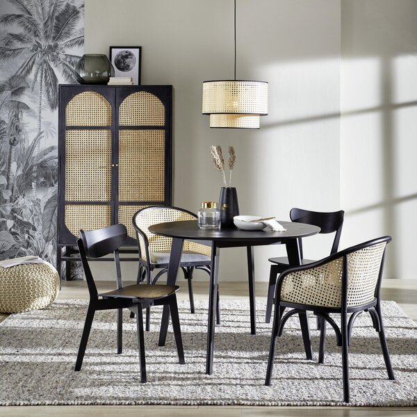 JÍDELNÍ STŮL, dub, kaučukové dřevo, černá, 105/105/76 cm MID.YOU, Online Only