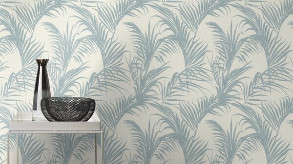 RASCH | Vliesová tapeta na zeď Deco Style 314014 | 0,53 x 10,05 m | modrá, krémová