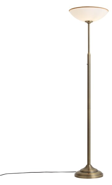 Klasická stojací lampa bronzová s opálovým sklem - Katarina