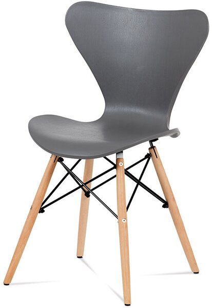 Jídelní židle šedý plast / natural CT-742 GREY