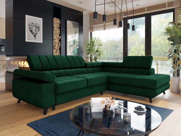 Rohová sedací souprava s funkcí spaní Elsie Premium, Potah: Piano 26, Strana: pravá 5903211433955