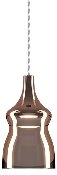 Lodes 15412 4627 Nostalgia small glossy bronze, závěs z bronzového skla, 7W LED 2700K, prům. 12,5cm