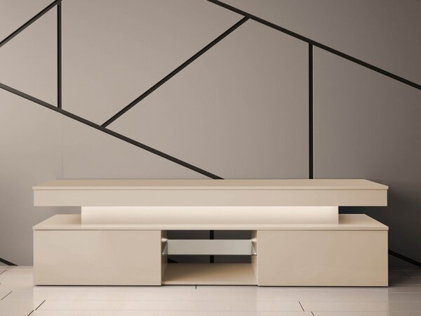 TV stolek/skříňka s LED osvětlením Lestirola Bis 2D 190, Barva:: pouštní písek 5903211434761