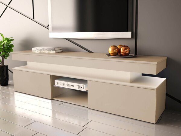 TV stolek/skříňka s LED osvětlením Lestirola Bis 2D 190, Barva:: pouštní písek 5903211434761