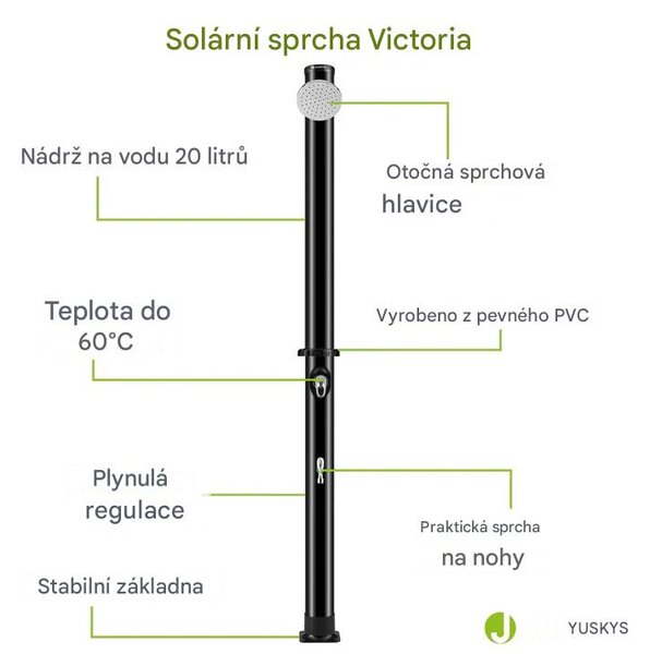 Juskys Zahradní solární sprcha Victoria 20 L