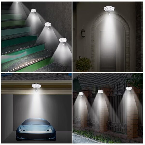 Deuba Solární nástěnná lampa 15 LED s detektorem pohybu